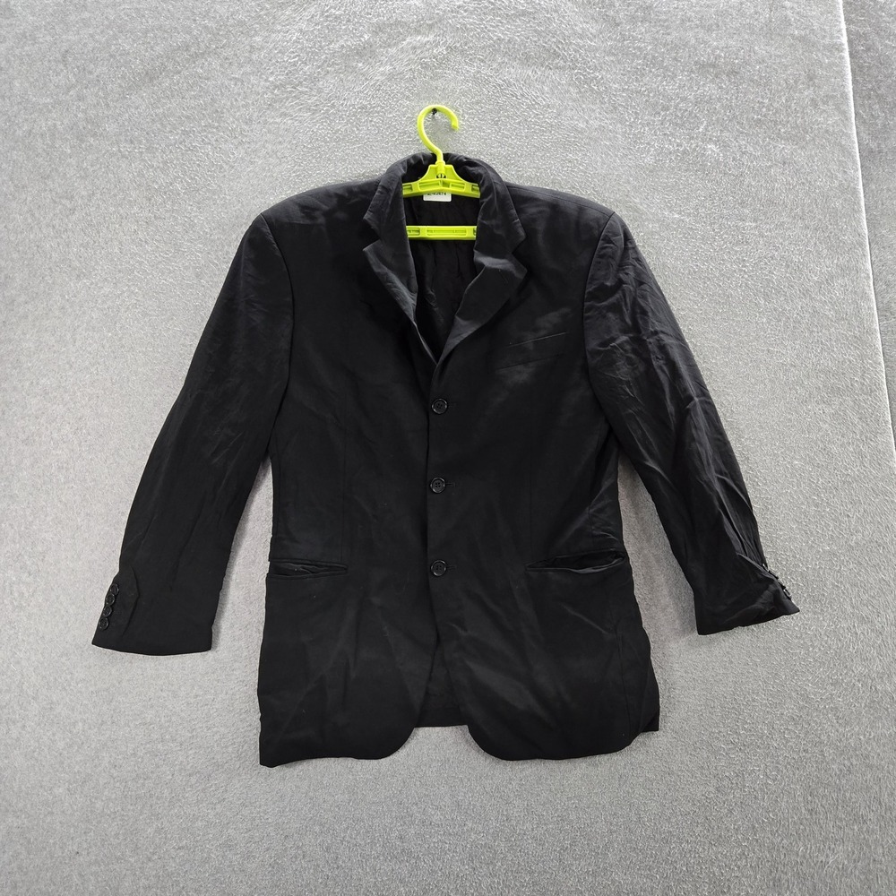 VINTAGE Hugo Boss Men Blazer‎ 38S Black Wool Suit Jacket Button Long Sleeve